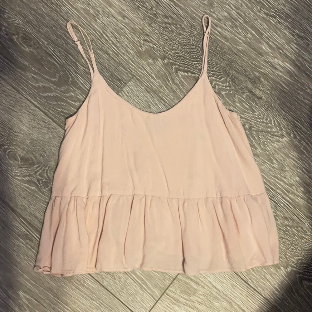 Pink flowy tank from top shop